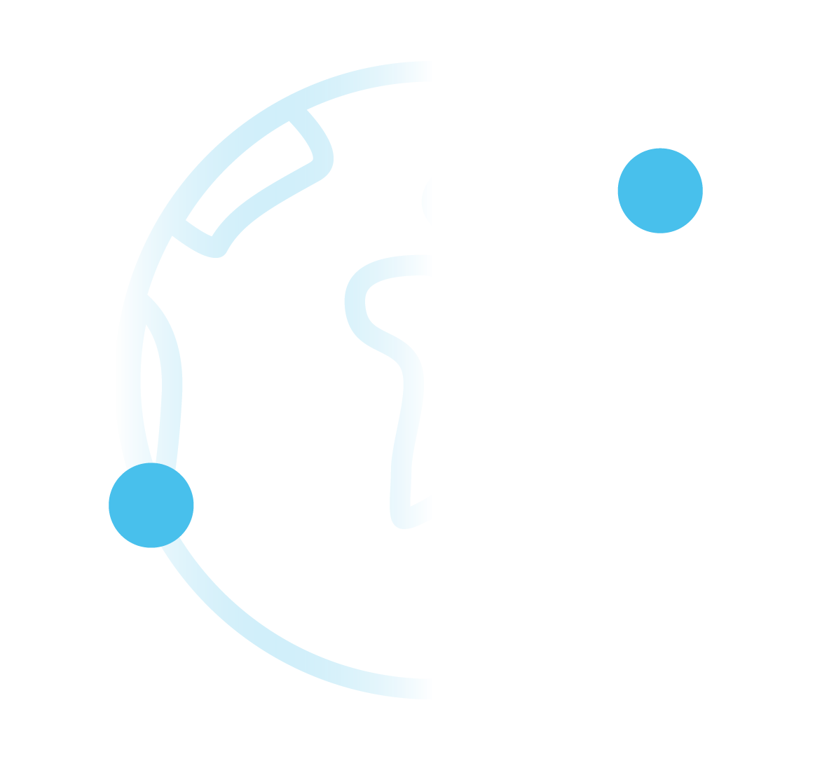 Cyan globe icon