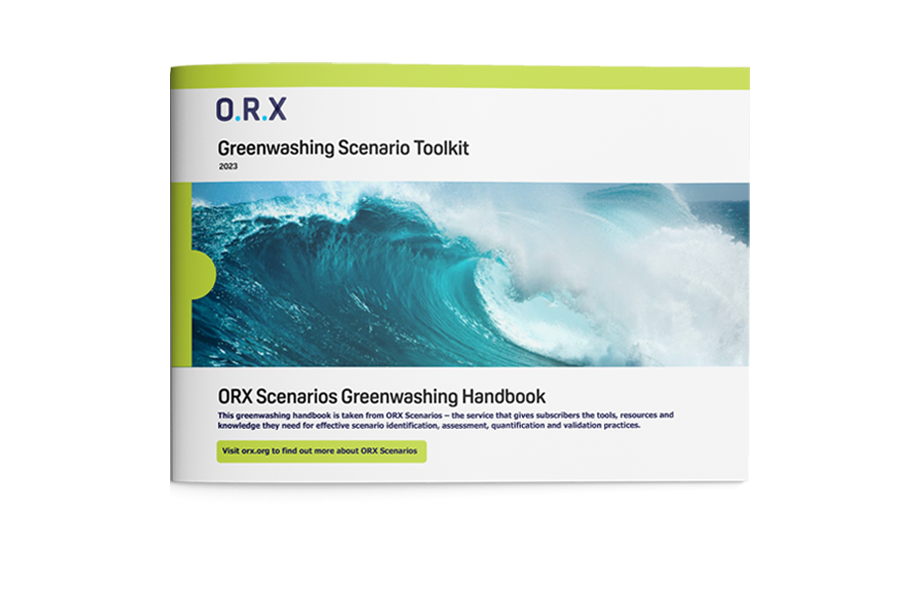 ORX Scenarios Greenwashing Scenario Development Handbook front cover