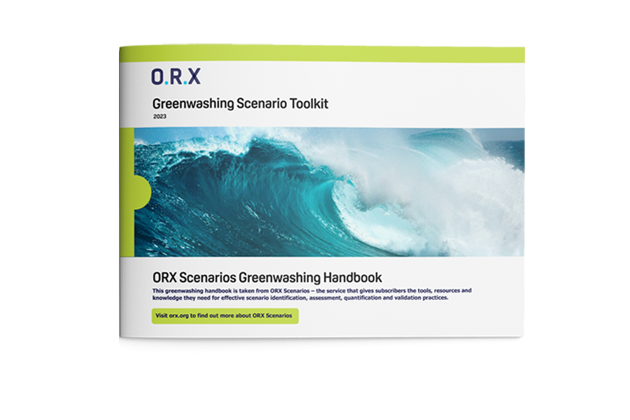 ORX Scenarios Greenwashing Scenario Development Handbook front cover ORX Scenarios Greenwashing Scenario Development Handbook front cover