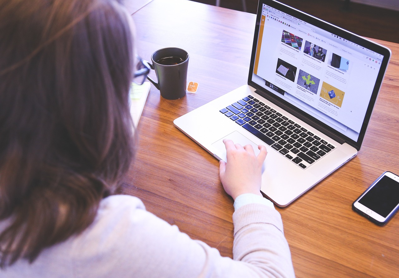 Person sitting at computer