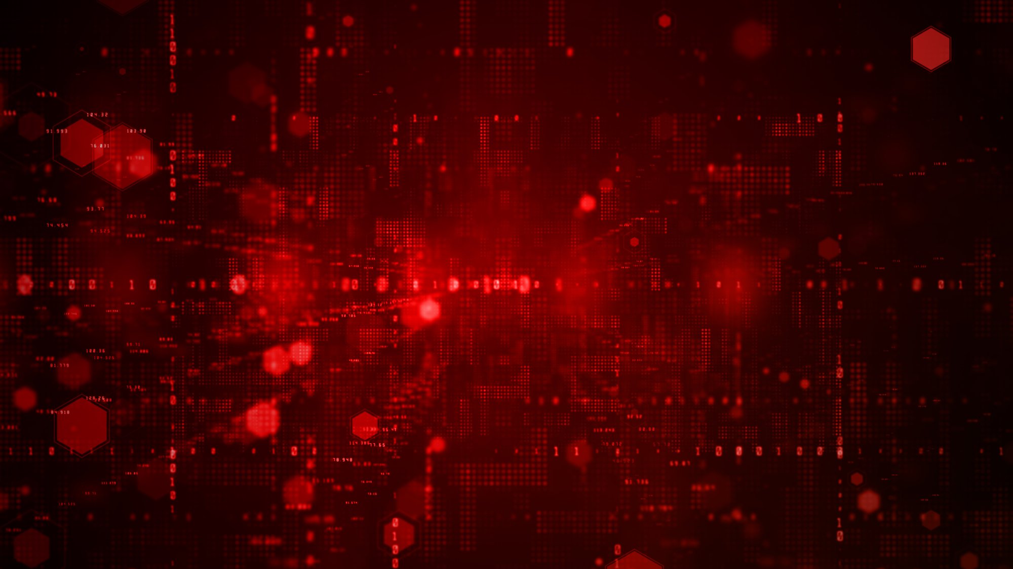 Red cyber dots on black background