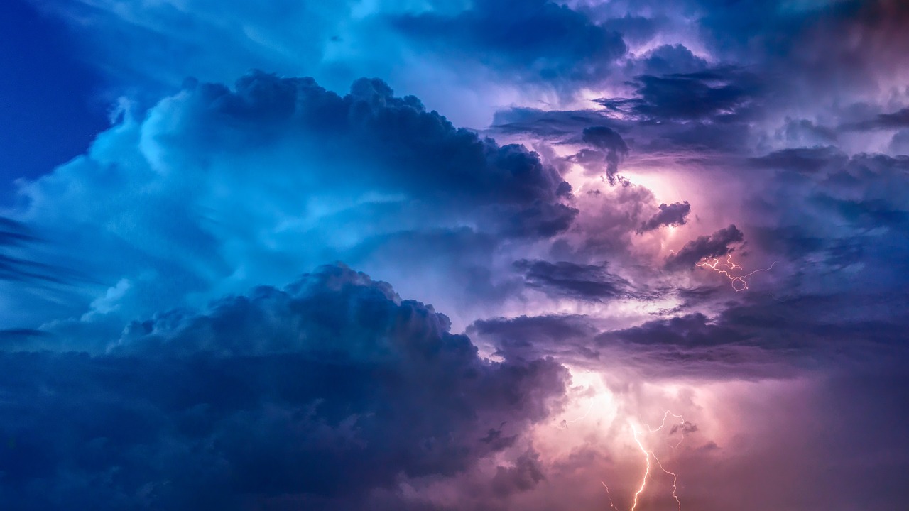 Storm clouds and lightening