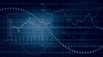 Business graph with arrow showing profits and gains