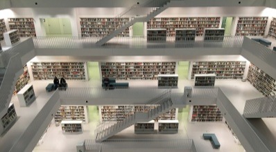 Birds-eye-view of modern library
