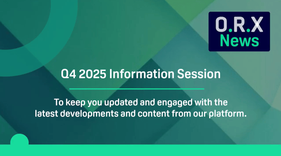 Text saying ORX News Q4 2025 Information Session on a green background