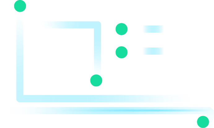 Computer icon with green dots