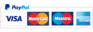 Accepted PayPal payment type logos: Visa, Mastercard, Maestro, American Express
